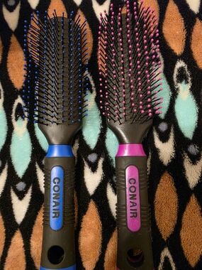 Five Hairbrushes, 2 Plastic, 3 Wooden